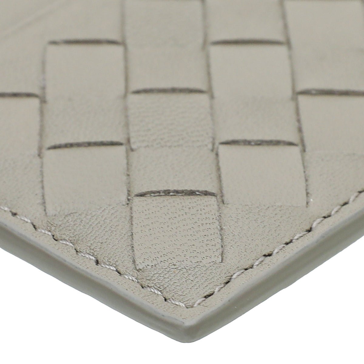 Bottega Veneta - Bottega Veneta Light Gray Intrecciato Card Holder | The Closet