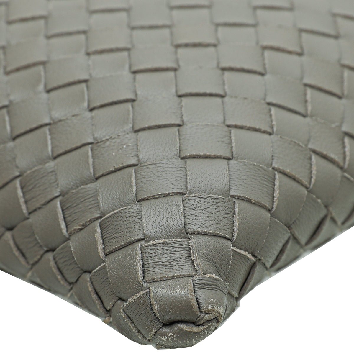 Bottega Veneta - Bottega Veneta Light Gray Intrecciato Nappa Zip Pouch | The Closet