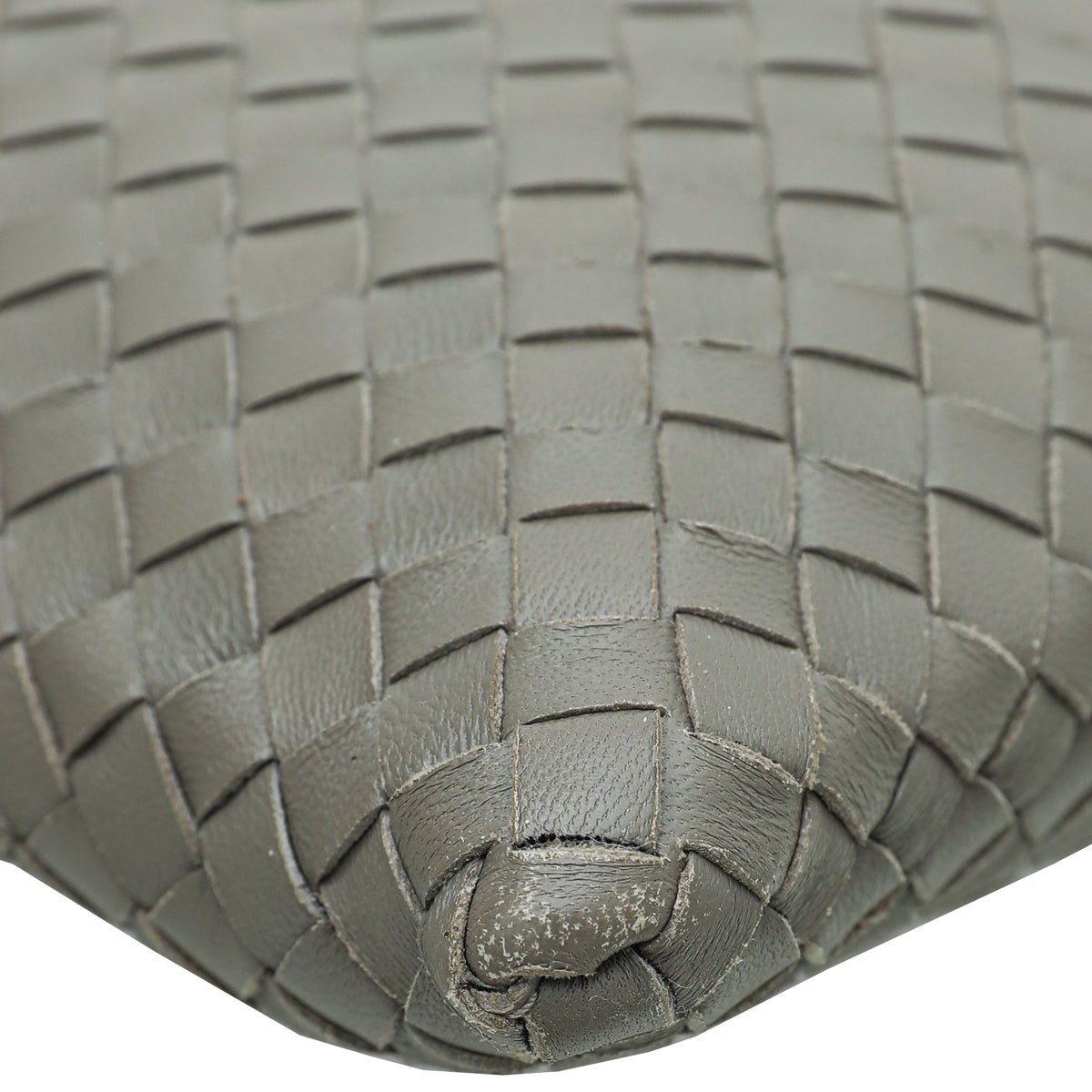 Bottega Veneta - Bottega Veneta Light Gray Intrecciato Nappa Zip Pouch | The Closet