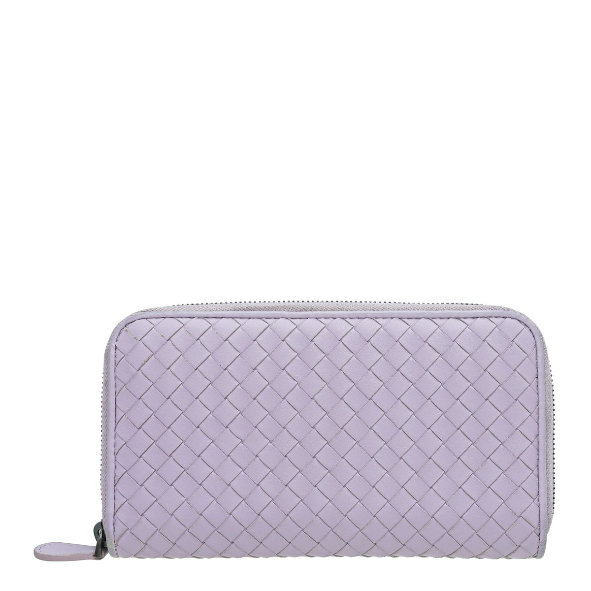 Bottega Veneta Lilac Intrecciato Zip Around Wallet-Bottega Veneta-THE CLOSET