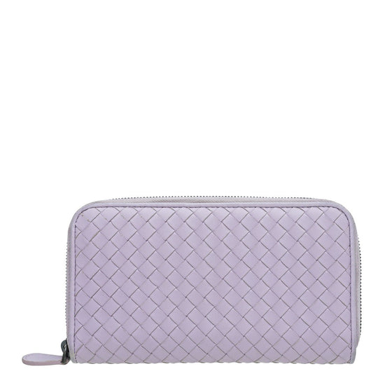 Bottega Veneta - Bottega Veneta Lilac Intrecciato Zip Around Wallet | The Closet
