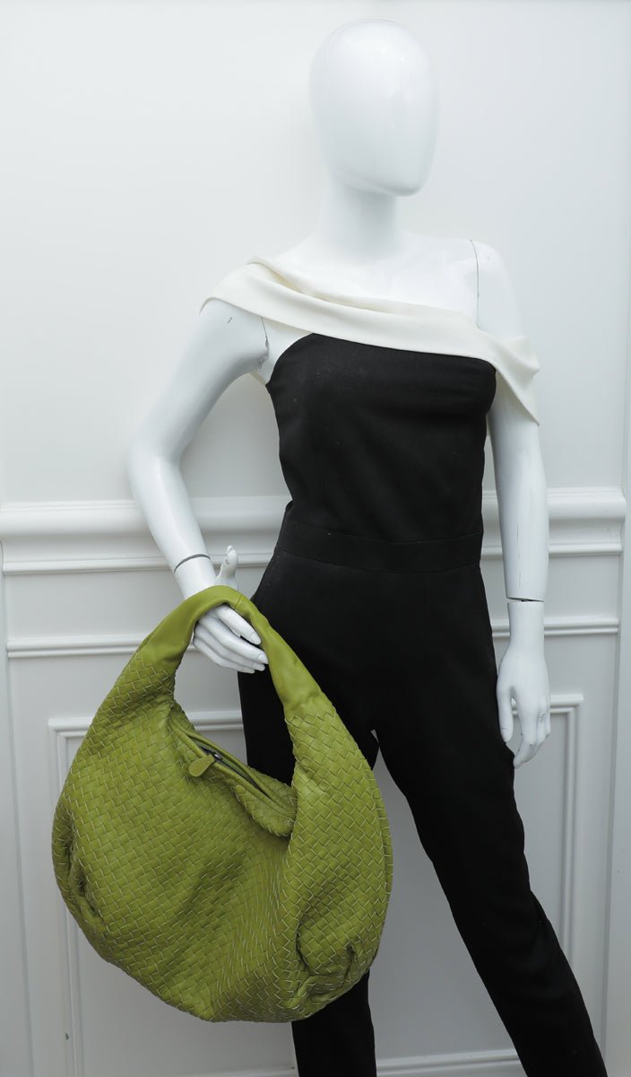 Bottega Veneta - Bottega Veneta Lime Green Nappa Hobo Bag | The Closet