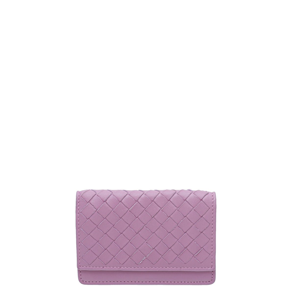 Bottega Veneta - Bottega Veneta Mauve Intrecciato Flap Card Wallet | The Closet