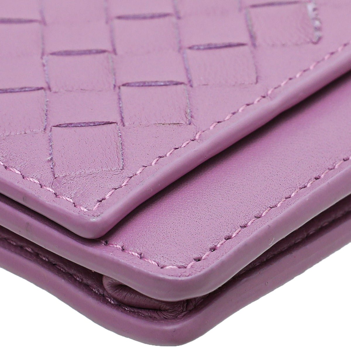 Bottega Veneta - Bottega Veneta Mauve Intrecciato Flap Card Wallet | The Closet