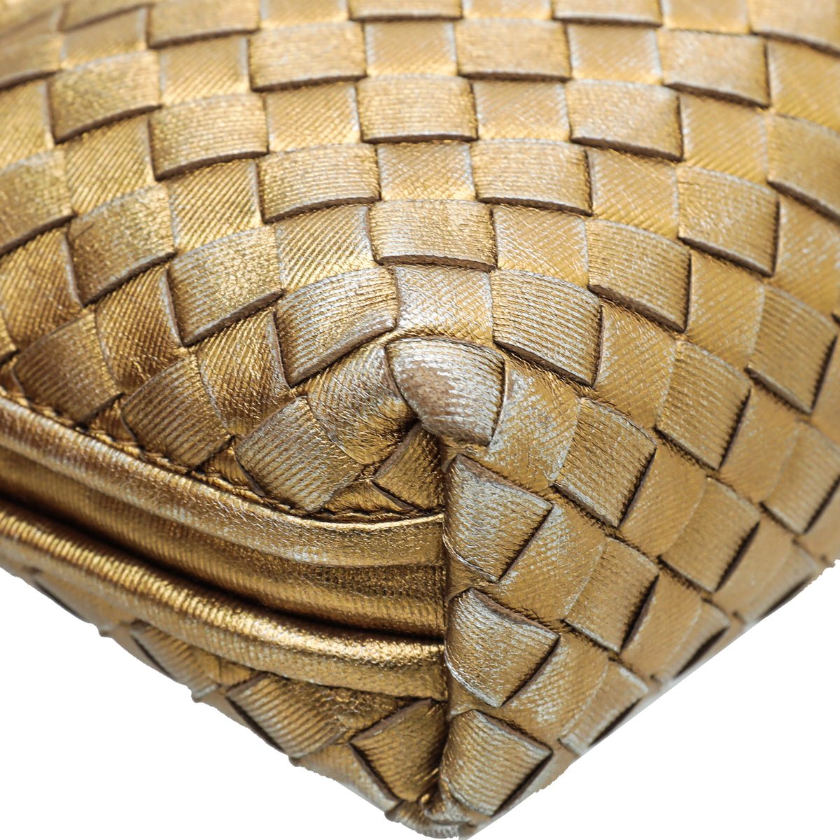 Celine - Bottega Veneta Metallic Gold Intrecciato Nodini Crossbody Bag | The Closet