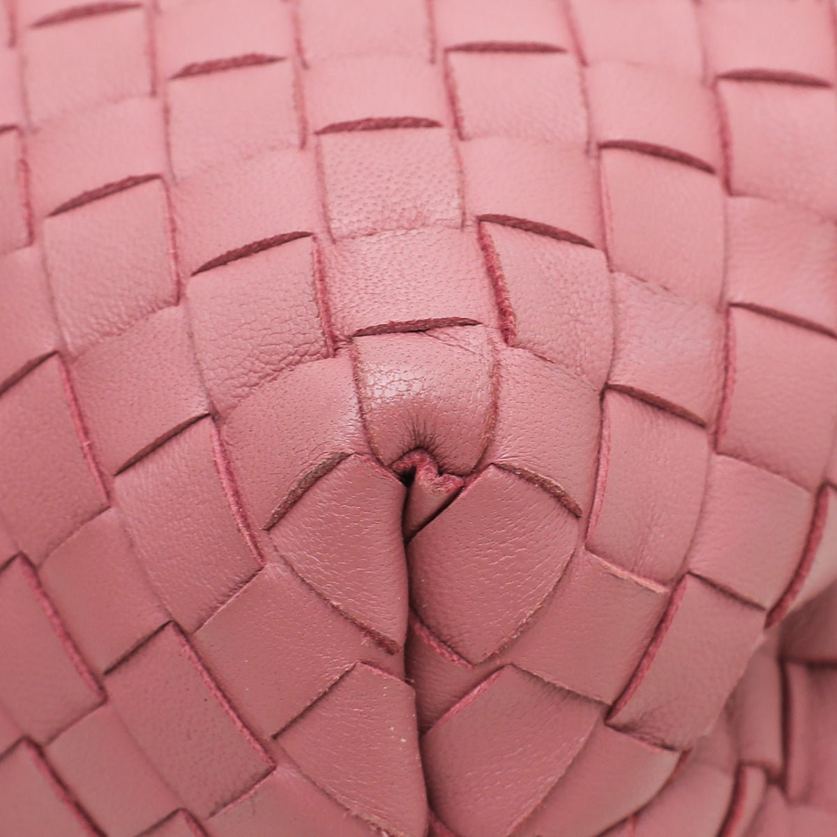 Vintage Bottega Veneta Intrecciato Campana Shoulder Bag Pink