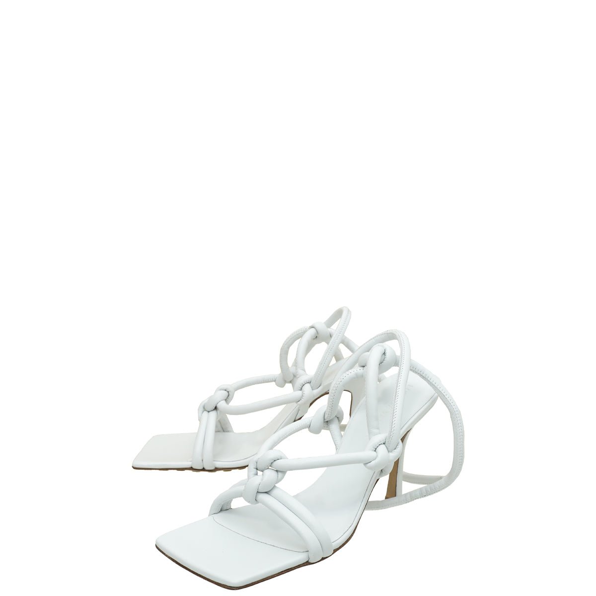 Bottega Veneta Optic White Knot Sandals 39-Bottega Veneta-THE CLOSET