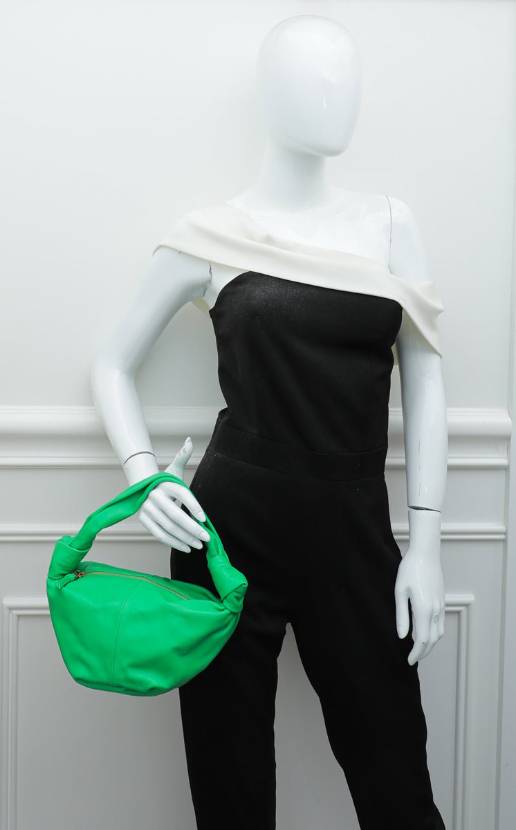 Bottega Veneta Nappa Leather Mini Double Knot Bag Parakeet Green – Sacdelux