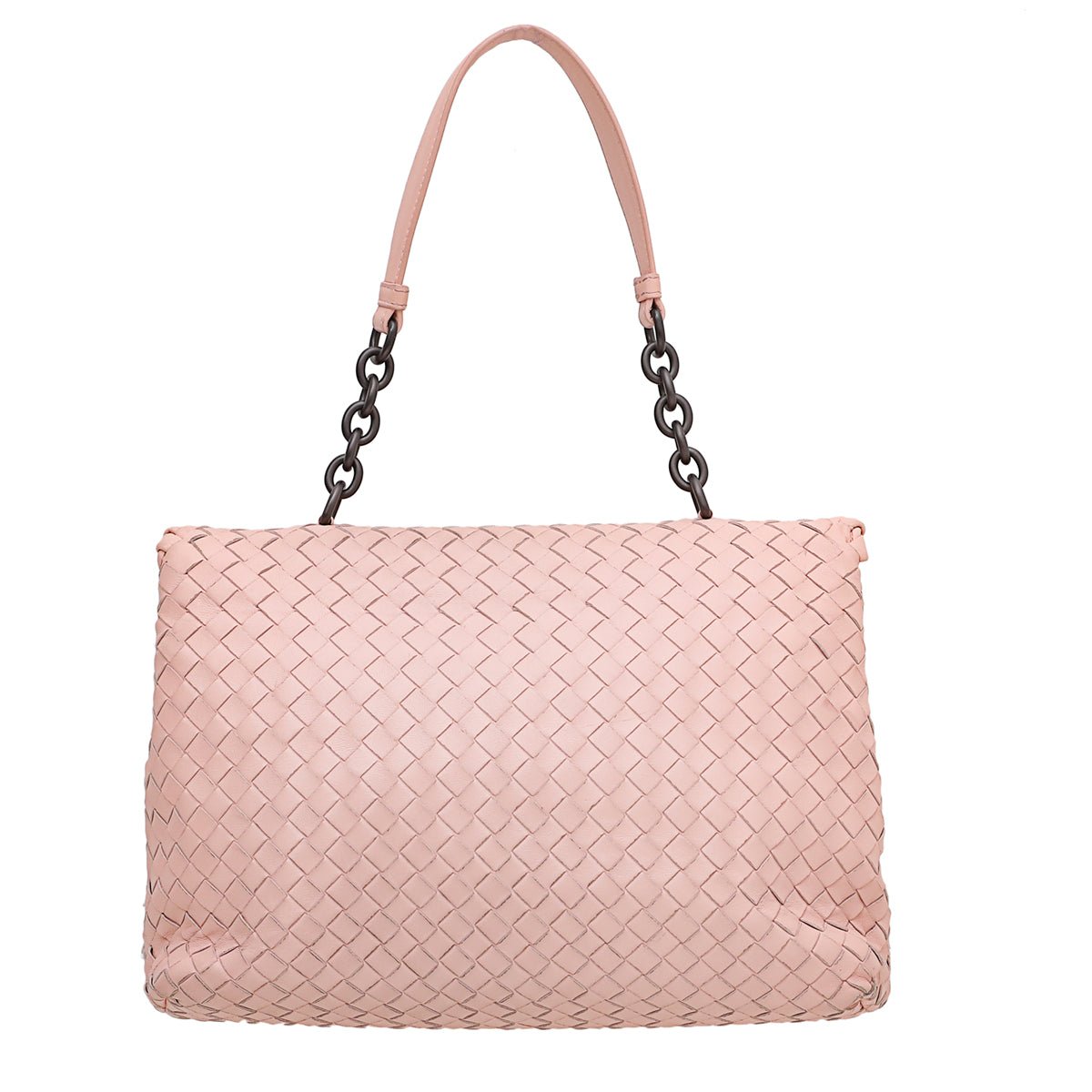 Bottega Veneta Peach Intrecciato Nappa Olimpia Shoulder Bag-Bottega Veneta-THE CLOSET