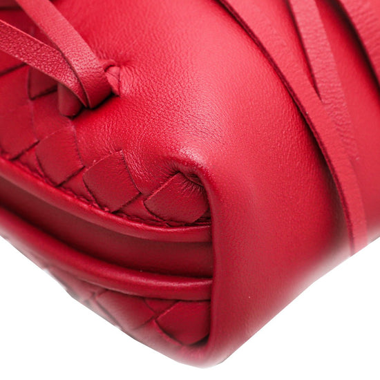 Bottega Veneta - Bottega Veneta Red Intrecciato Fringe Nodini Crossbody Bag | The Closet