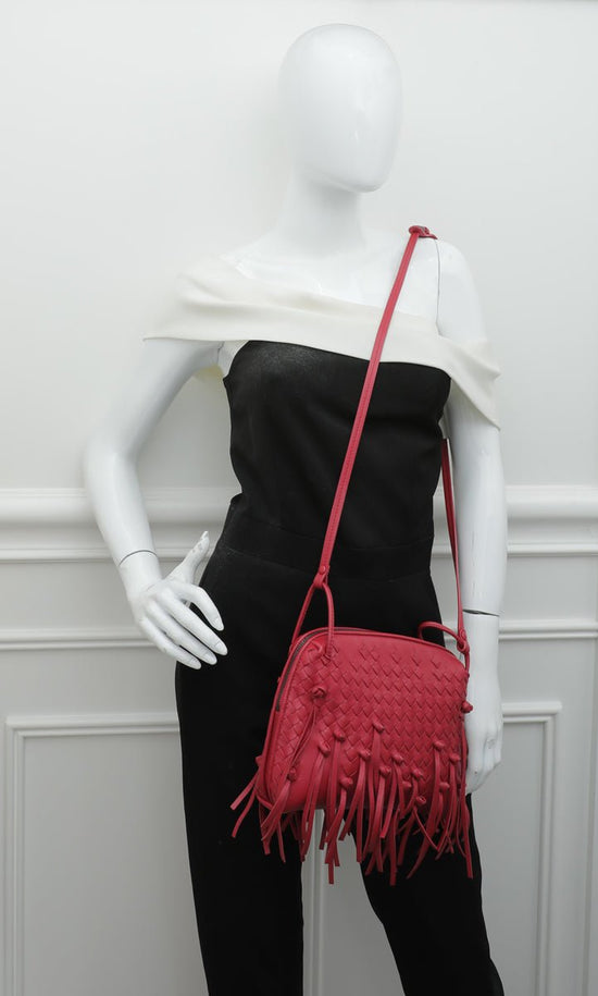 Bottega Veneta Nodini Crossbody Bag Intrecciato Nappa with Fringe