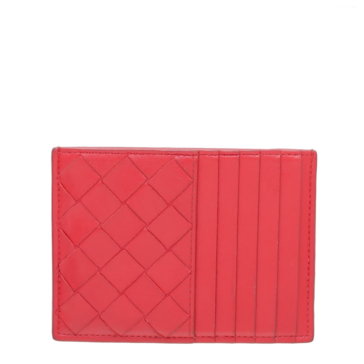 Bottega Veneta Red Intrecciato Zip Card Holder-Bottega Veneta-THE CLOSET