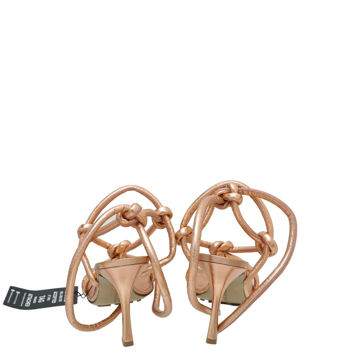 Bottega Veneta - Bottega Veneta Rose Gold Nappa Knot Sandal 39.5 | The Closet