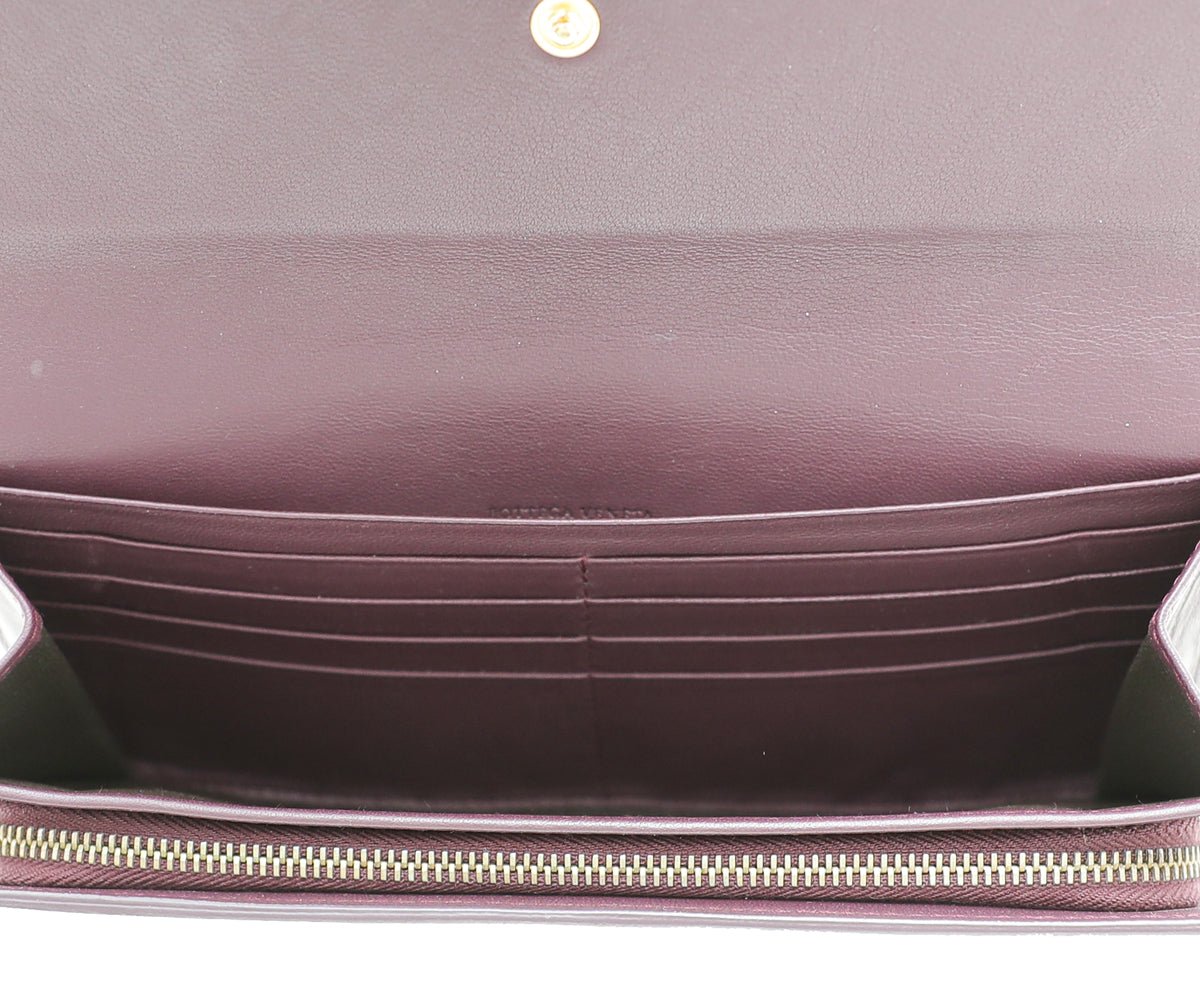 Bottega Veneta - Bottega Veneta Violet Intrecciato Nappa Flap Continental Wallet | The Closet