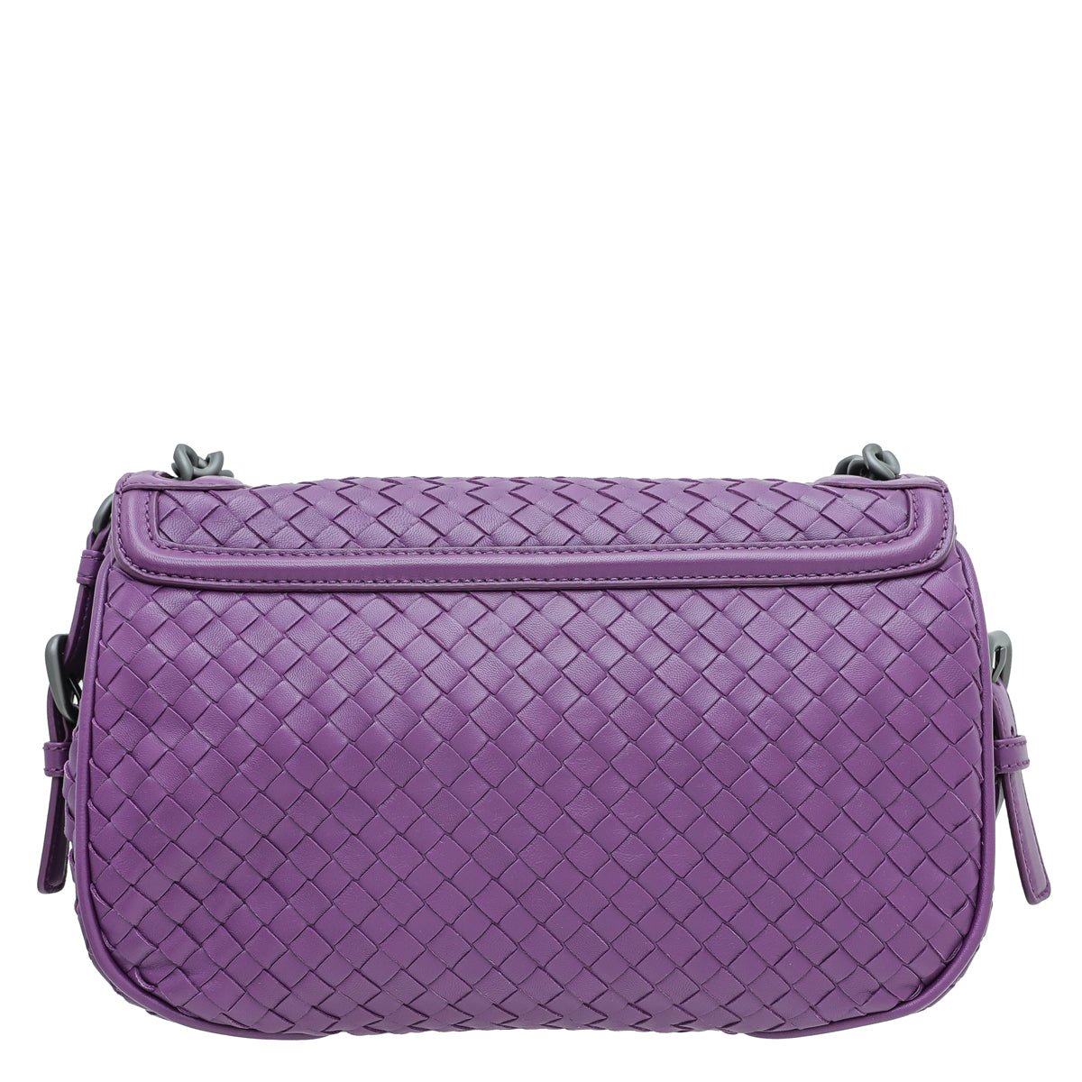 Bottega Veneta Violet Intrecciato Rialto Flap Bag-Bottega Veneta-THE CLOSET