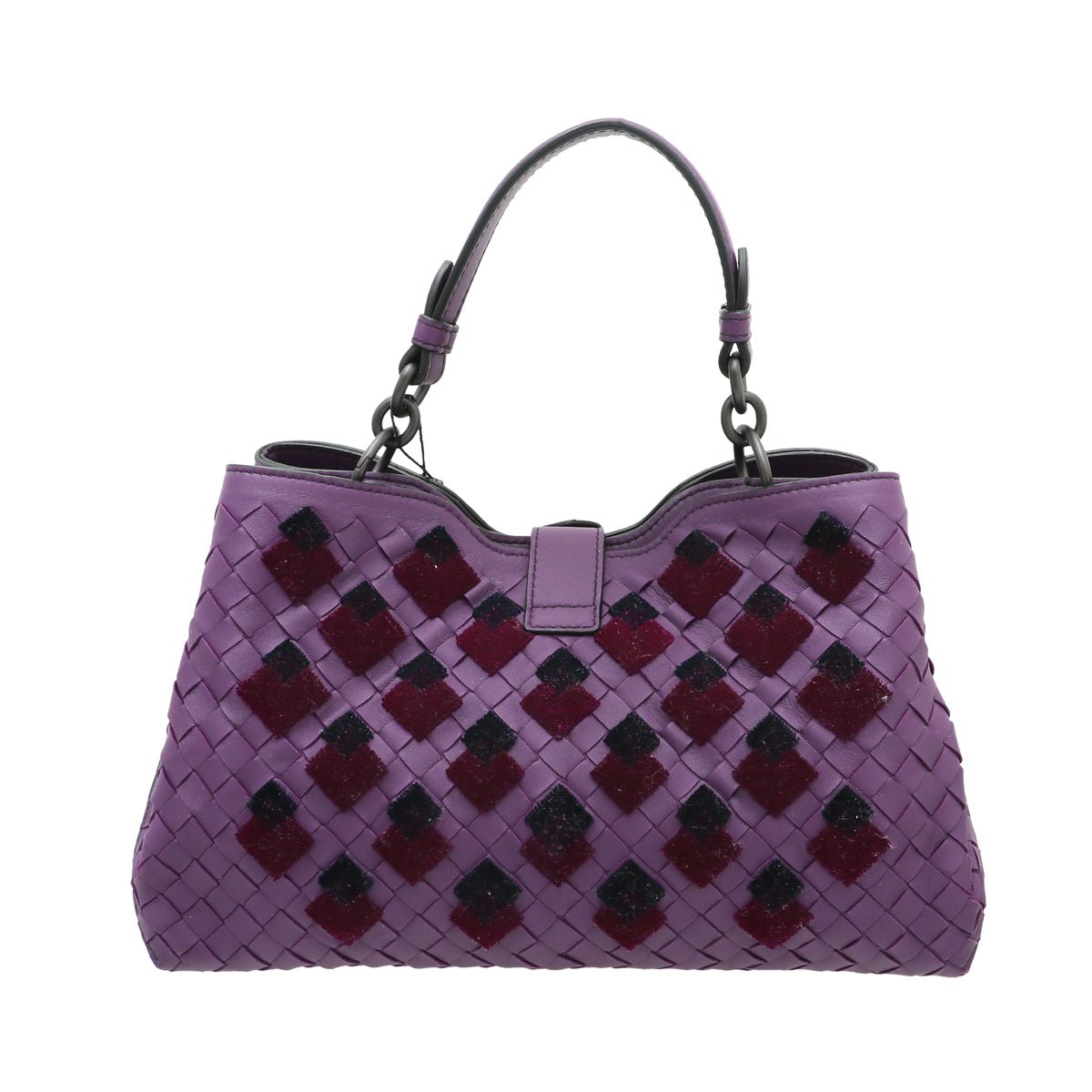 Bottega Veneta Violet Intrecciato Woven Tote Bag-Bottega Veneta-THE CLOSET