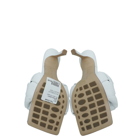 Bottega Veneta - Bottega Veneta White Intrecciato Nappa Lido Mules 38 | The Closet