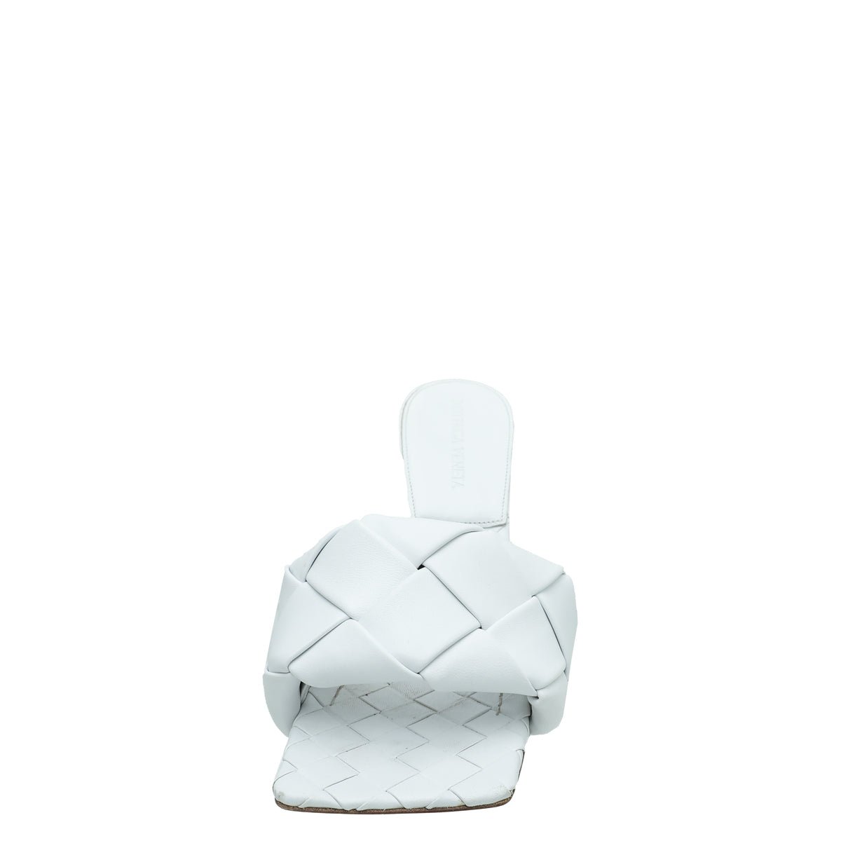 Bottega Veneta White Intrecciato Nappa Lido Mules 38-Bottega Veneta-THE CLOSET