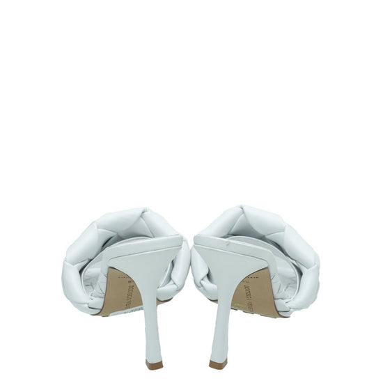 Bottega Veneta - Bottega Veneta White Intrecciato Nappa Lido Mules 38 | The Closet