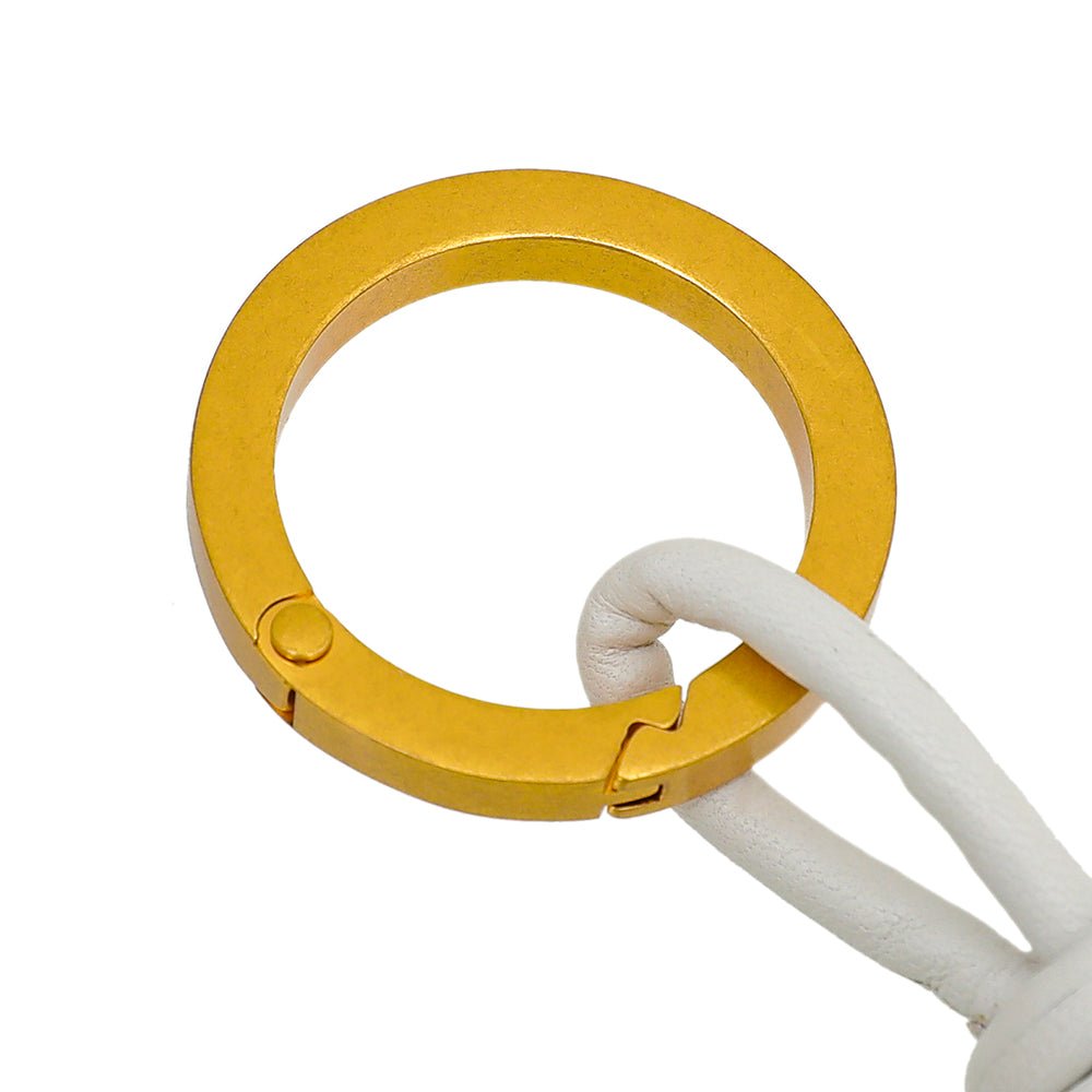 Bottega Veneta White Intrecciato Nappa Round Key Case-Bottega Veneta-THE CLOSET