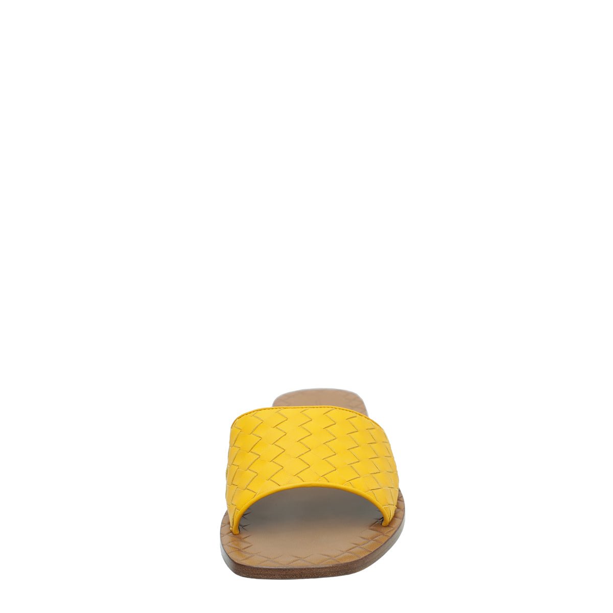 Bottega Veneta Yellow Intrecciato Flat Sandal 39-Bottega Veneta-THE CLOSET