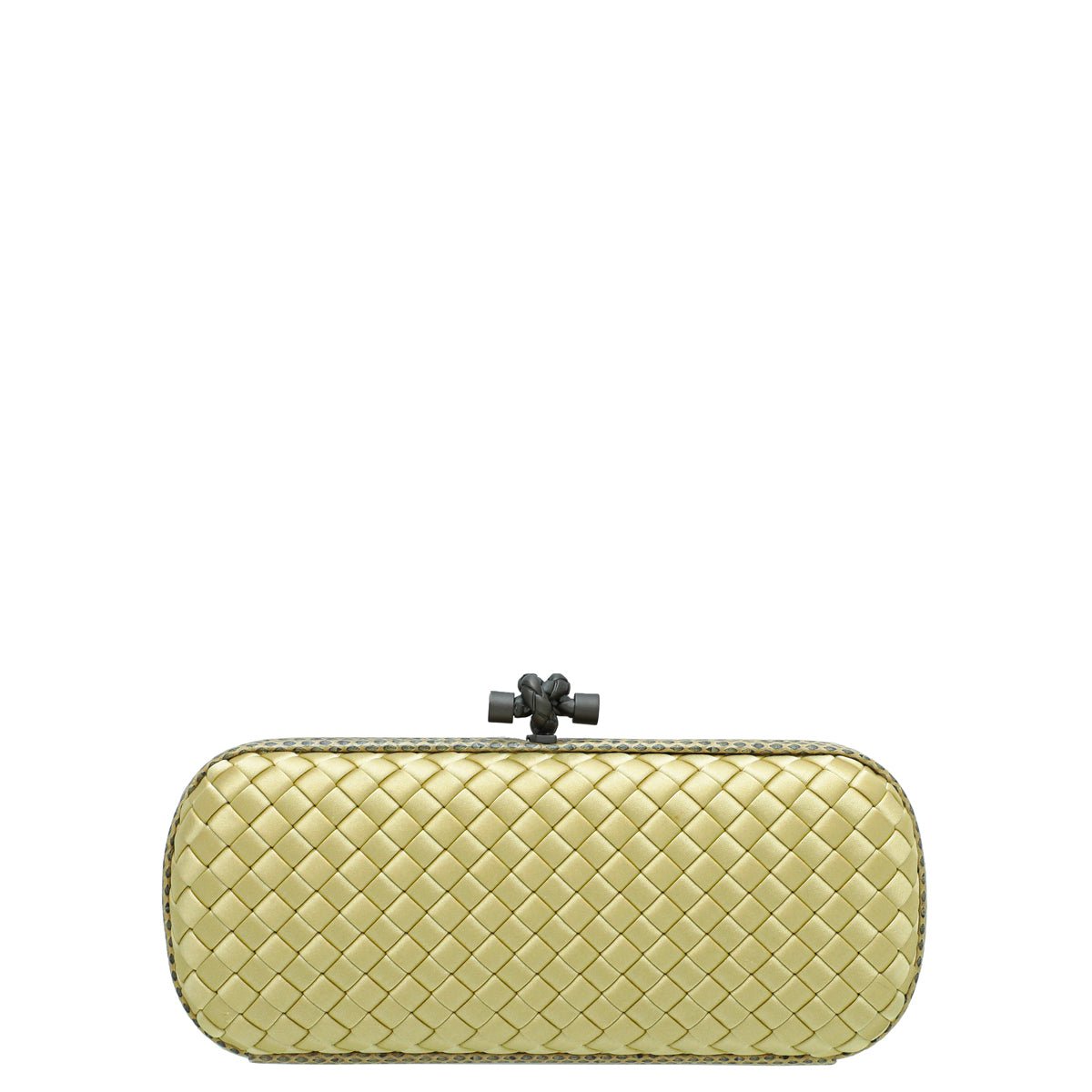 Bottega Veneta Yellow Intrecciato Stretch Knot Clutch-Bottega Veneta-THE CLOSET
