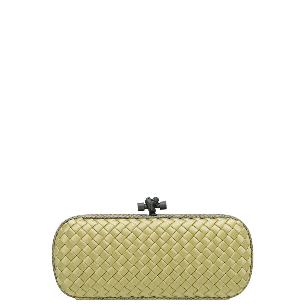 Bottega Veneta Yellow Intrecciato Stretch Knot Clutch-Bottega Veneta-THE CLOSET
