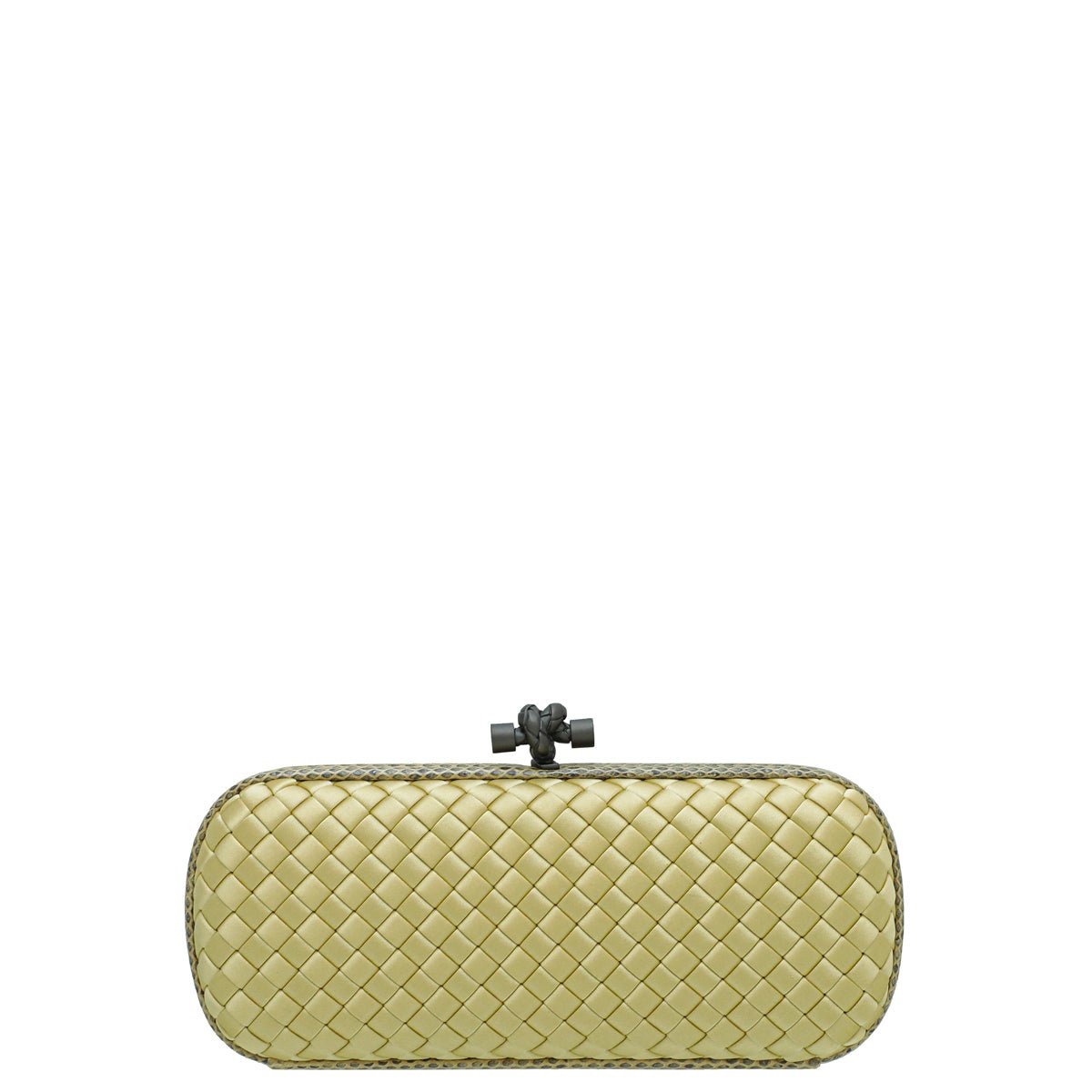 Bottega Veneta Gold Knot Intrecciato leather clutch bag