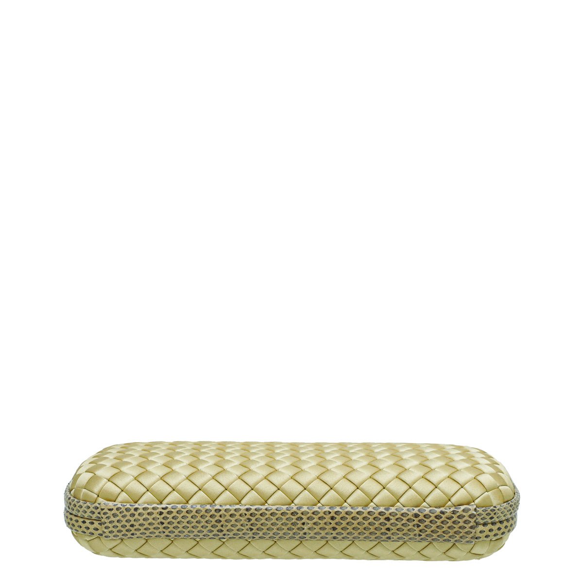 Bottega Veneta - Bottega Veneta Yellow Intrecciato Stretch Knot Clutch | The Closet