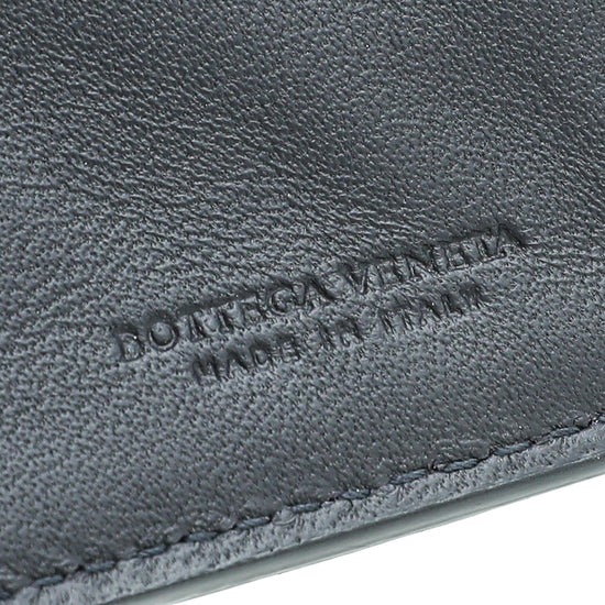 Bottega Veneta Black Nappa Intrecciato Python French Wallet