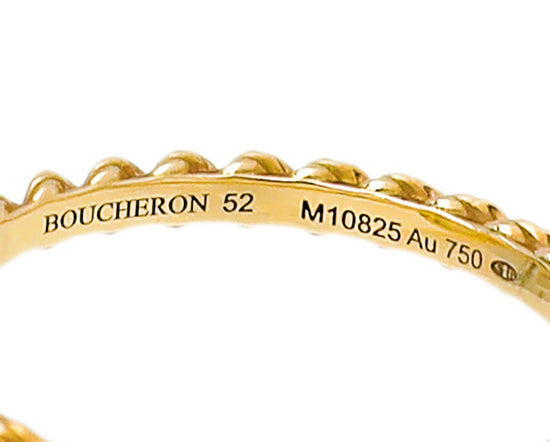 Boucheron - Boucheron 18K Yellow Gold Serpent Boheme MOP Small Model Ring 52 | The Closet