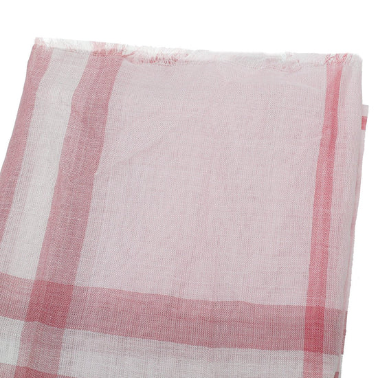 Burberry - Burberry Alabaster Pink Giant Check Gauze Scarf | The Closet