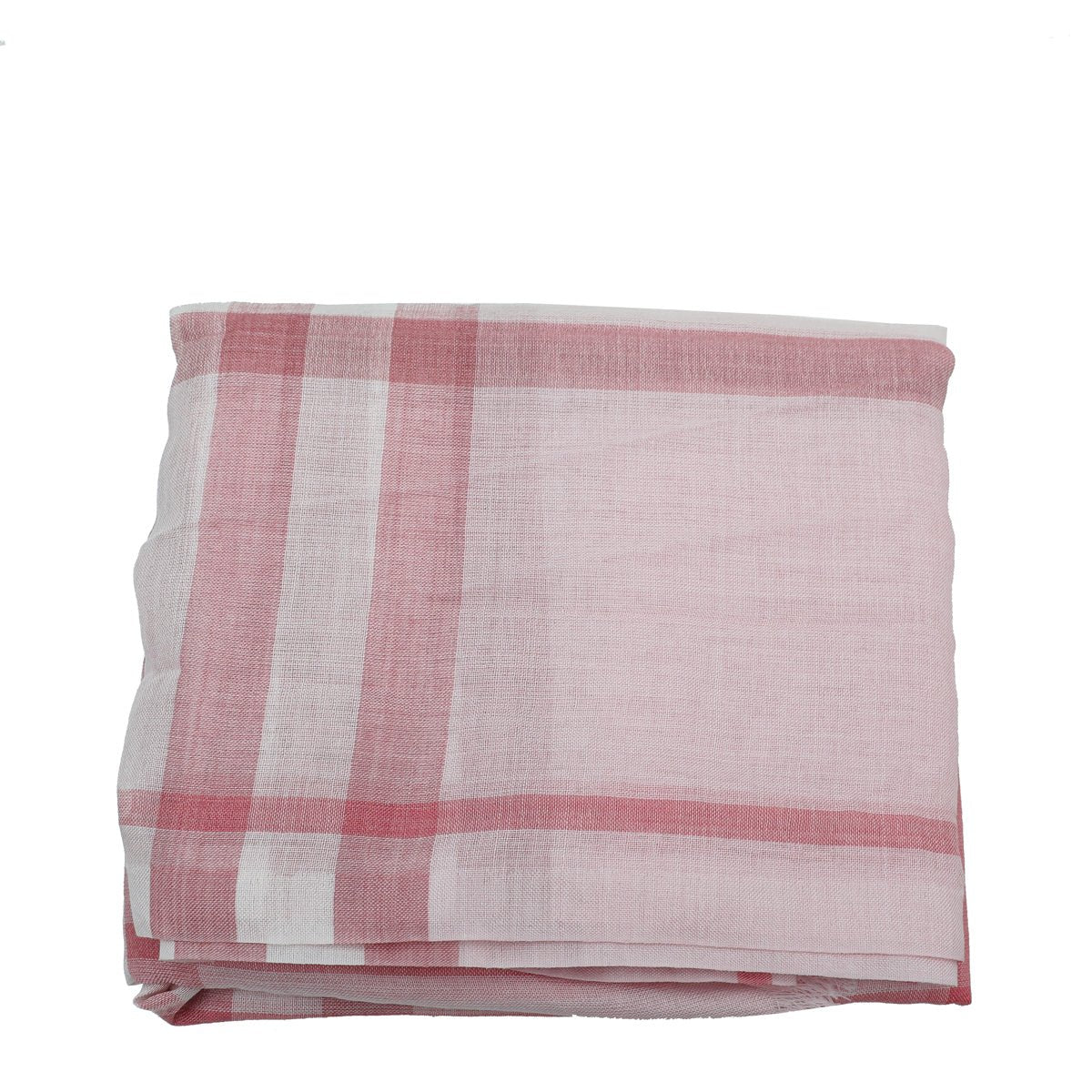 Burberry Alabaster Pink Giant Check Gauze Scarf