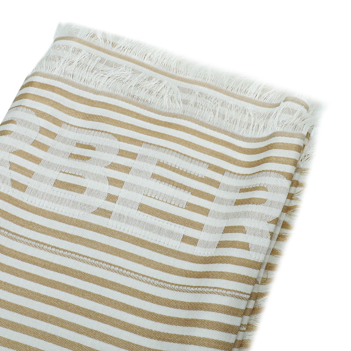 Burberry - Burberry Archive Beige Logo Print Stripe Scarf | The Closet