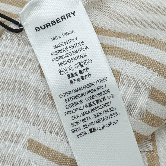 Burberry Archive Beige Logo Print Stripe Scarf – The Closet
