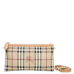 Burberry Beige Haymarket Check Peyton Crossbody Bag