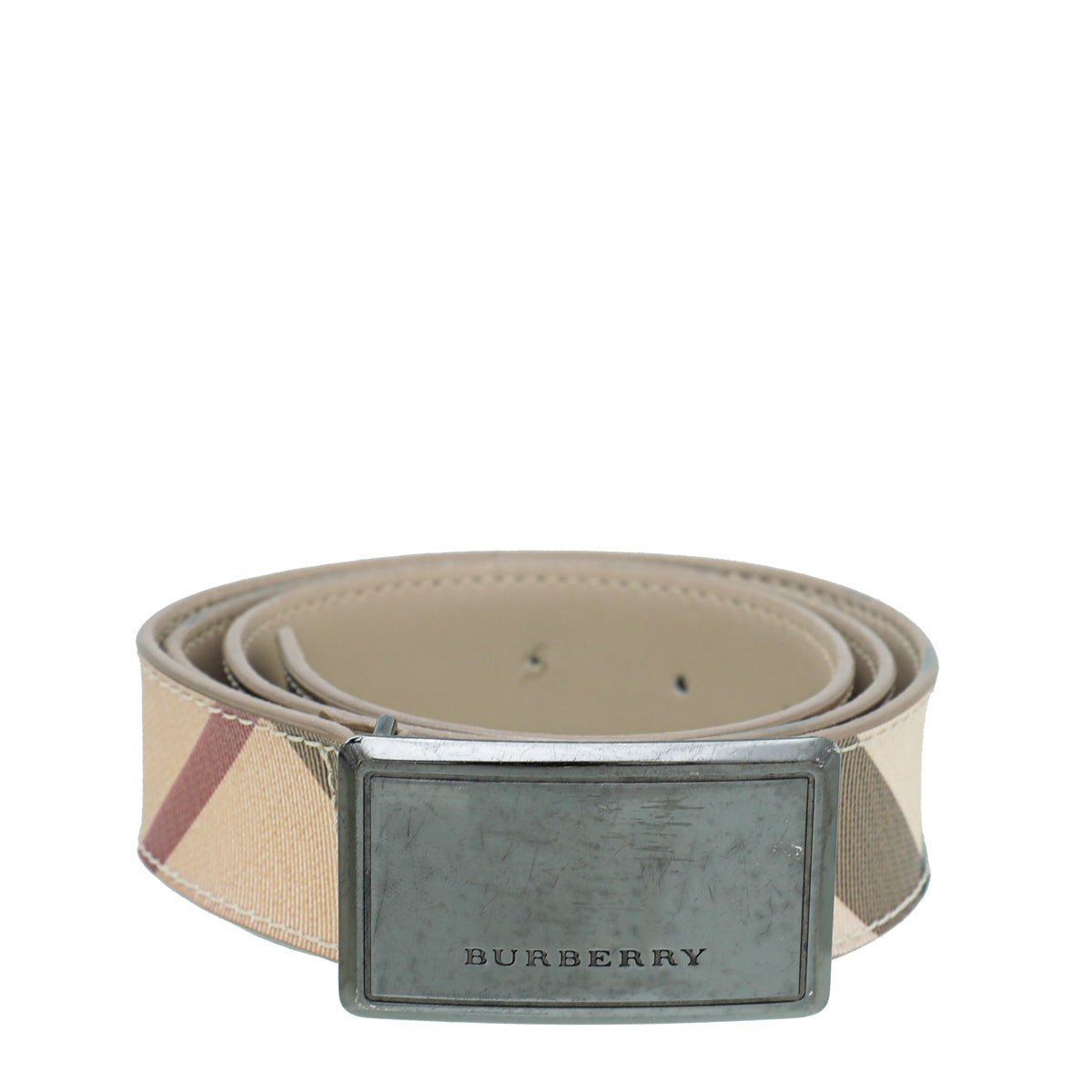 Burberry Beige Nova Check Buckle Belt 36-Burberry-THE CLOSET