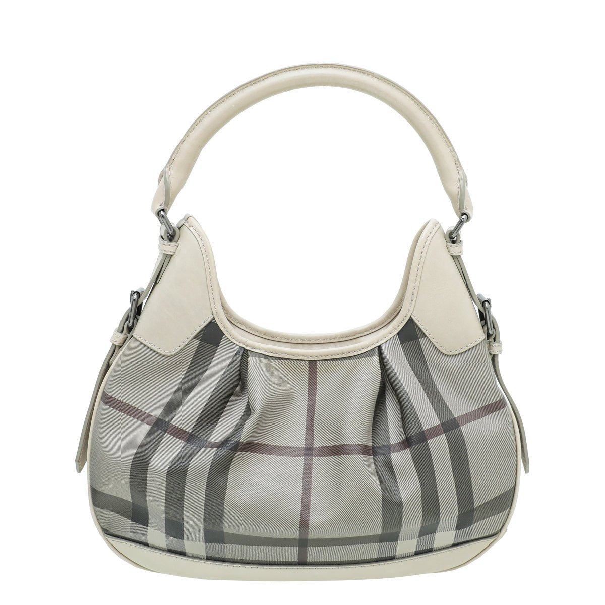 Burberry Beige Smoked Check Brooklyn Small Hobo Bag-Burberry-THE CLOSET