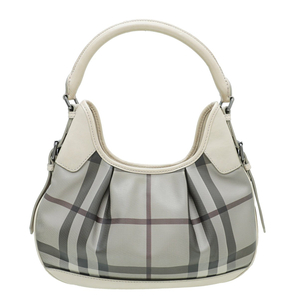 Burberry Beige Smoked Check Brooklyn Small Hobo Bag-Burberry-THE CLOSET