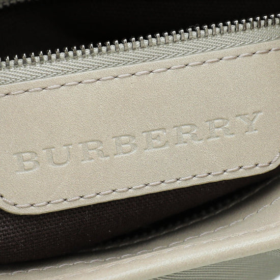 Burberry - Burberry Beige Smoked Check Brooklyn Small Hobo Bag | The Closet