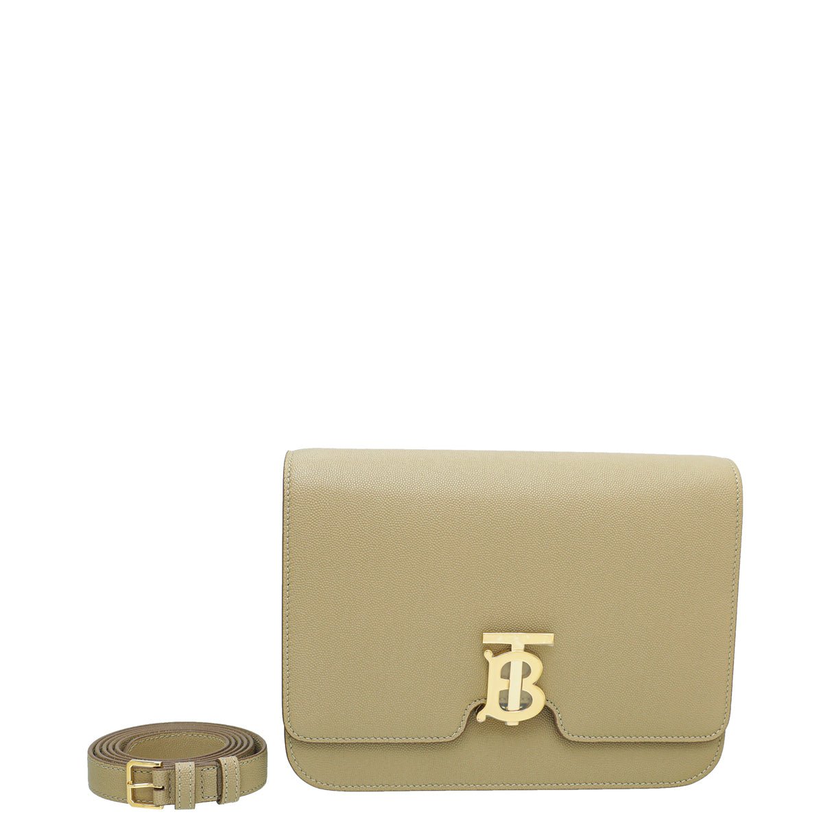 Burberry Beige TB Logo Medium Flap Bag-Burberry-THE CLOSET