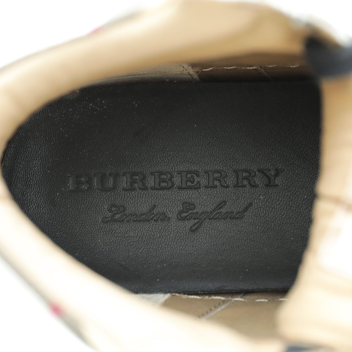 Burberry - Burberry Beige Vintage Check High Top Sneaker 39 | The Closet