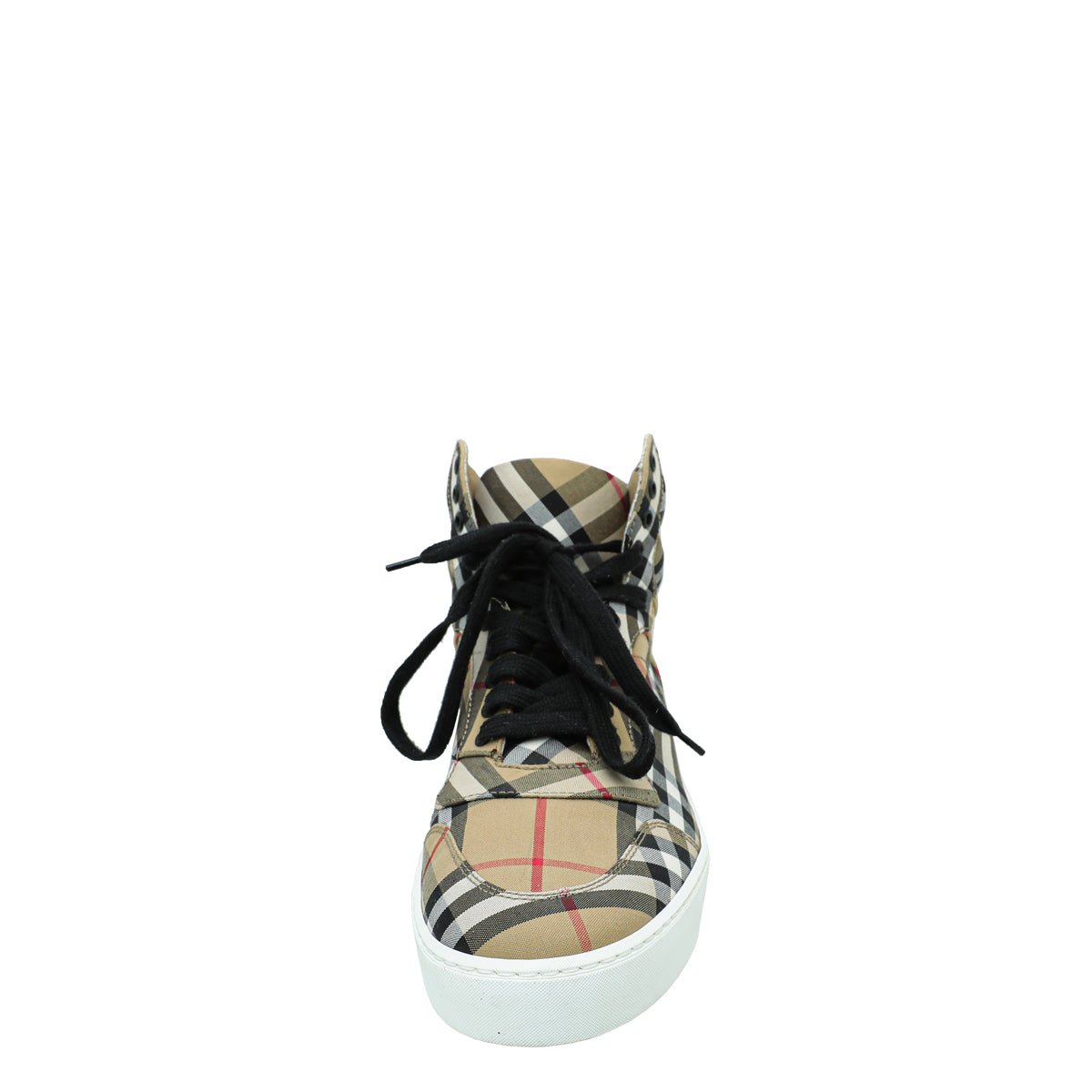 Burberry - Burberry Beige Vintage Check High Top Sneaker 39 | The Closet