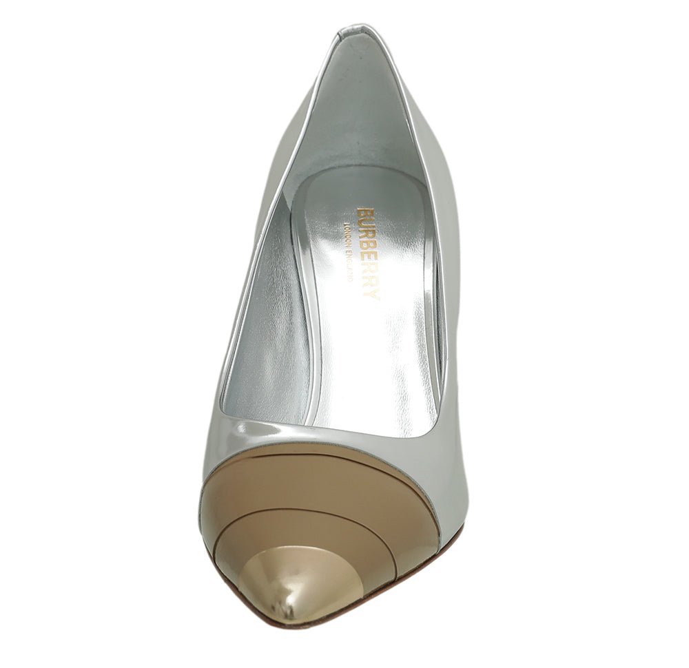 Burberry Bicolor Annalise Mirror Pumps 37-Burberry-THE CLOSET
