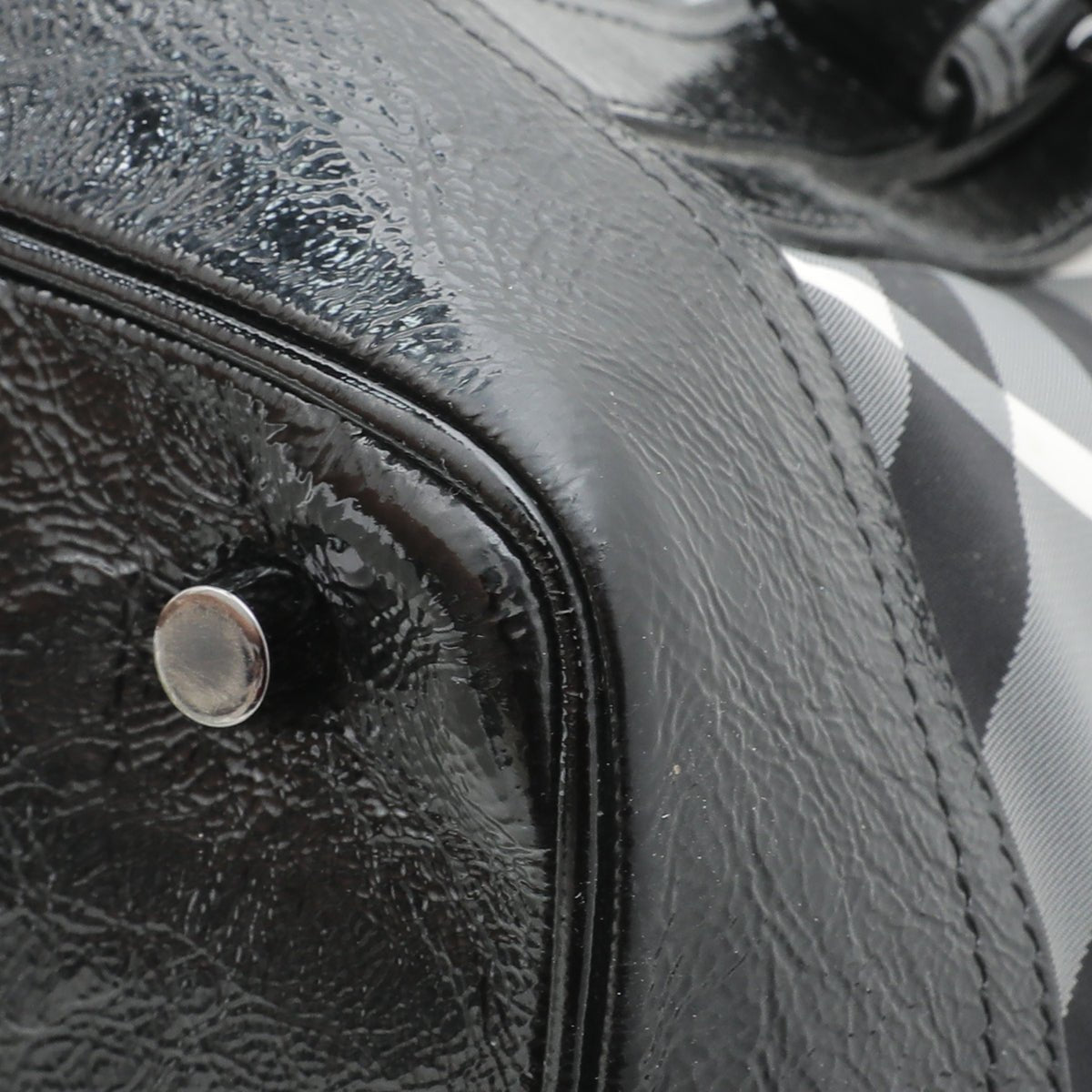 Burberry Bicolor Beat Check Nylon Lowry Tote Medium Bag-Burberry-THE CLOSET