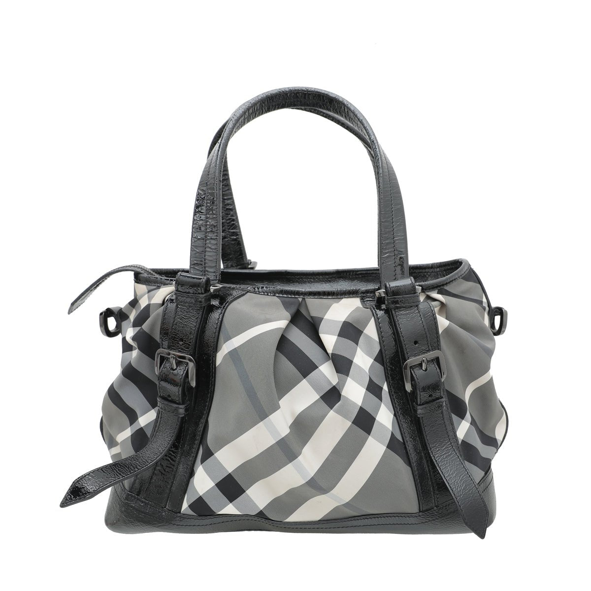 Burberry Bicolor Beat Check Nylon Lowry Tote Medium Bag-Burberry-THE CLOSET