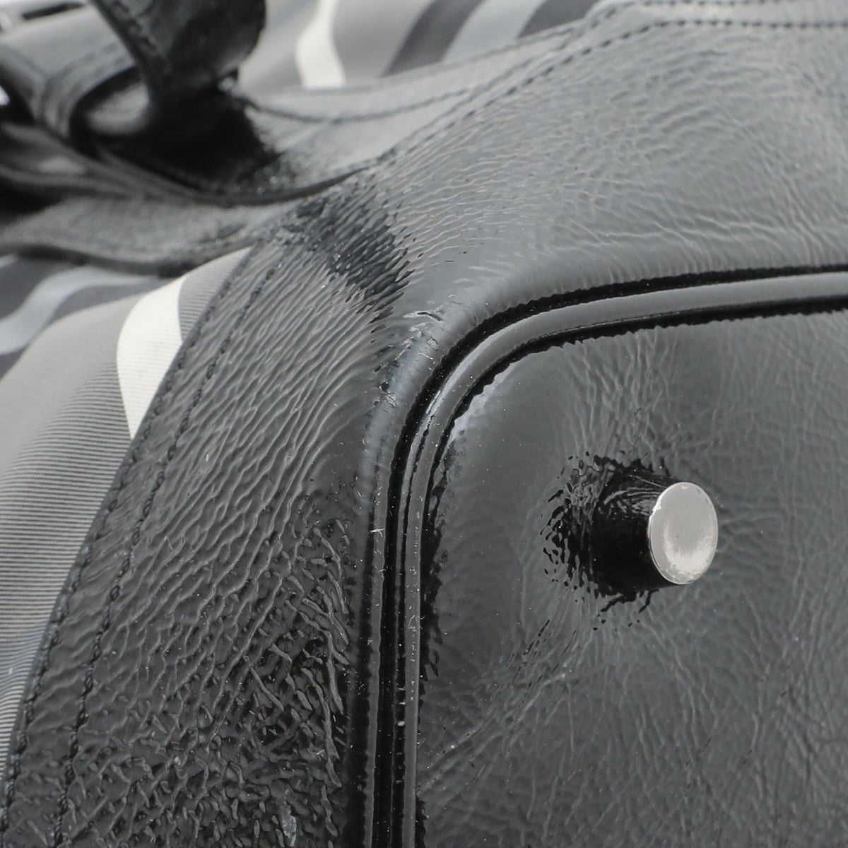 Burberry Bicolor Beat Check Nylon Lowry Tote Medium Bag-Burberry-THE CLOSET