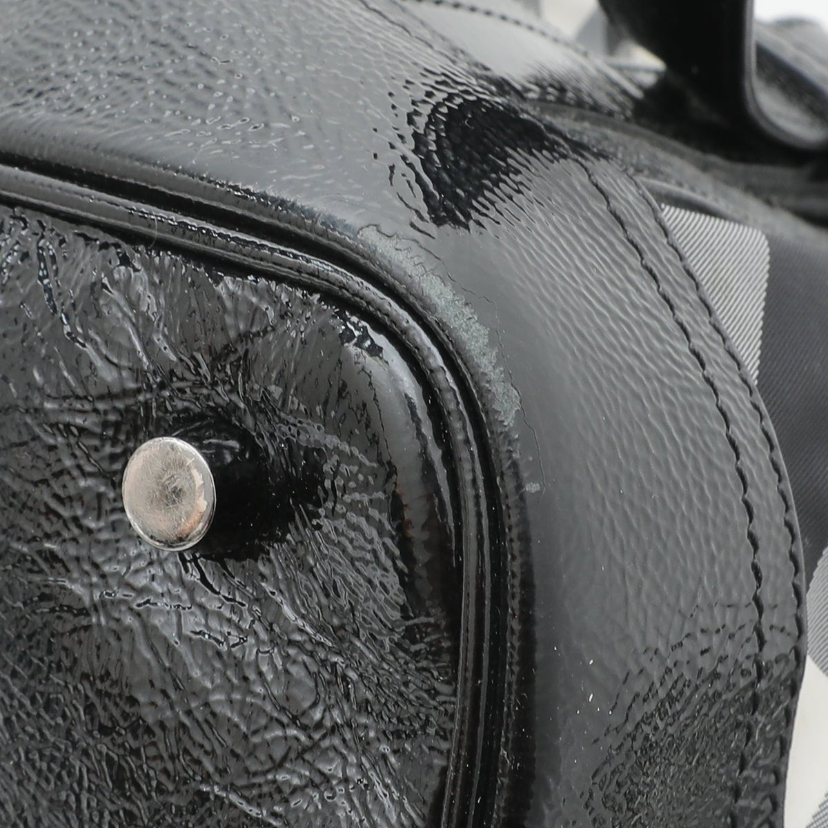 Burberry Bicolor Beat Check Nylon Lowry Tote Medium Bag-Burberry-THE CLOSET