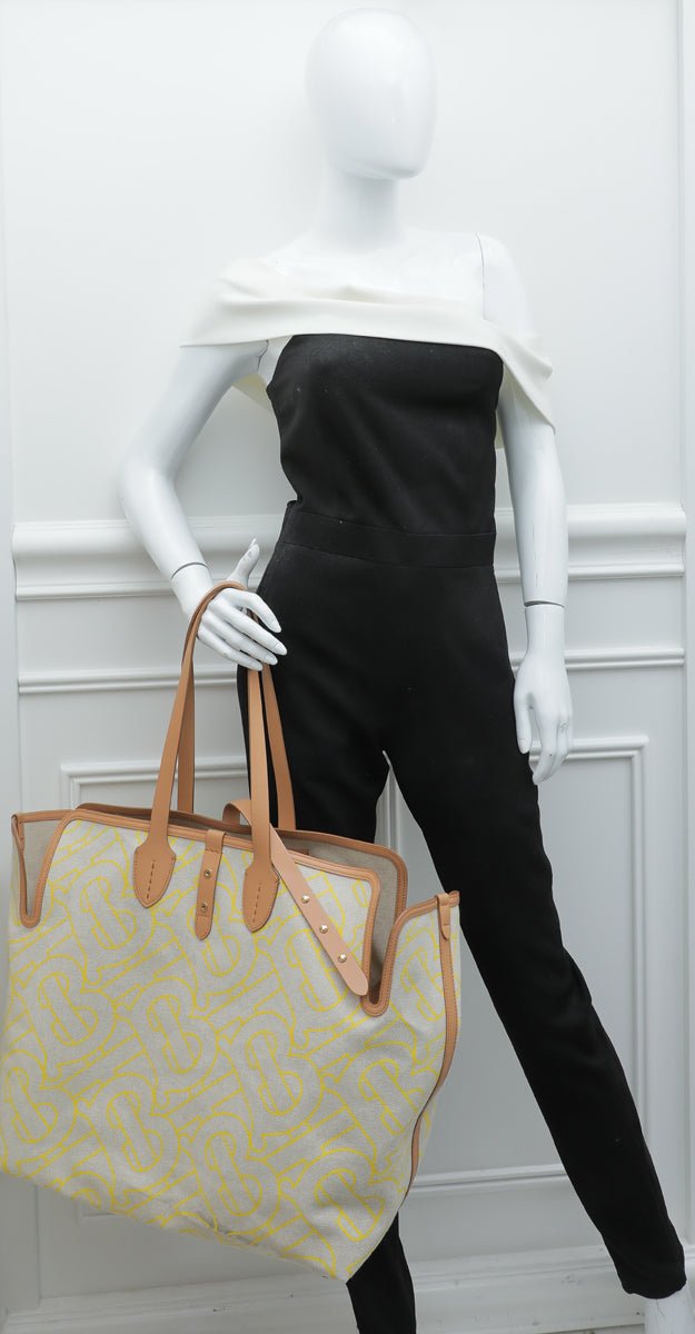 Burberry Bicolor Belt Tote Large Bag-Burberry-THE CLOSET