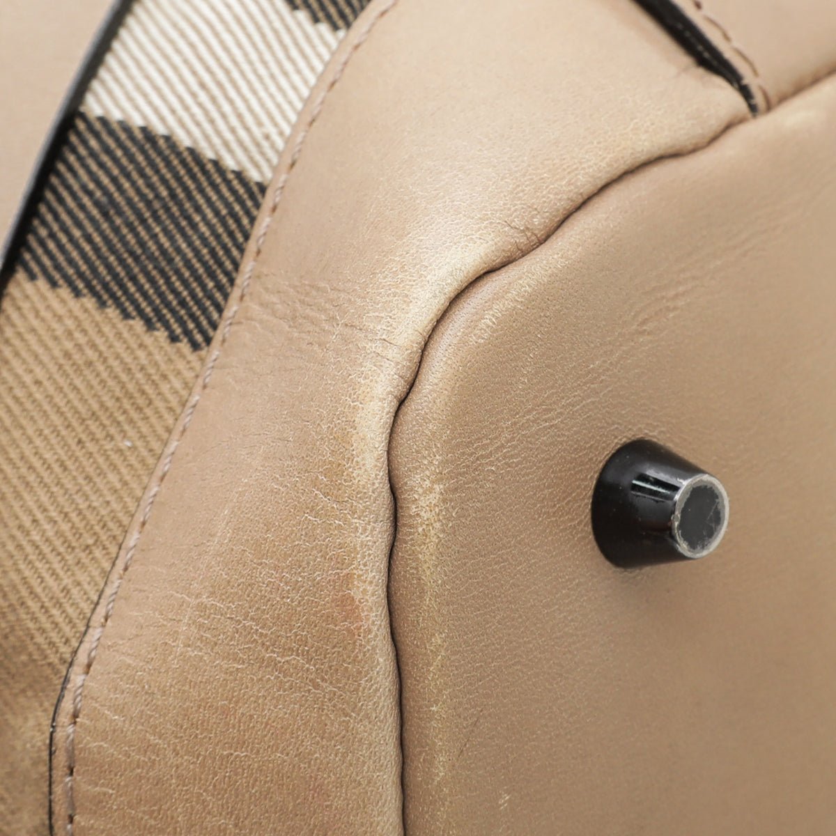 Burberry Bicolor Bridle House Check Satchel Tote Bag-Burberry-THE CLOSET